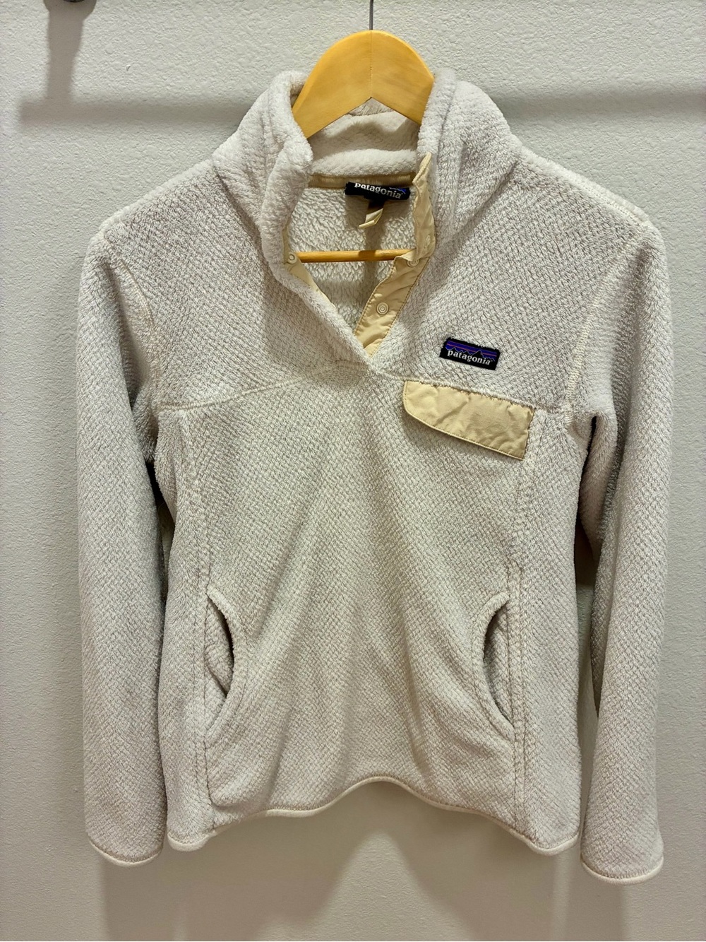 Patagonia Re-Tool Snap-T Polartec Fleece Pullover Cream M